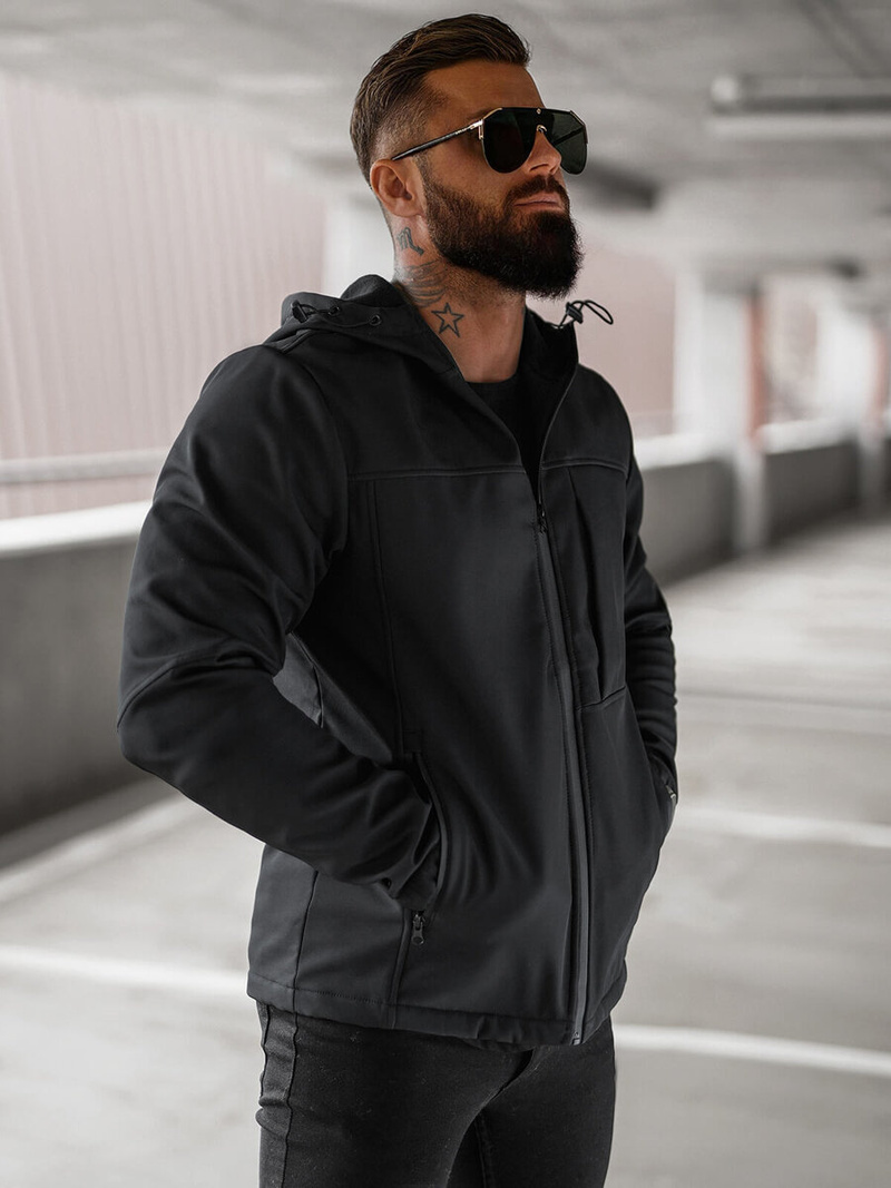 Pánská softshellová bunda černé OZONEE JS/27B6523/3Z