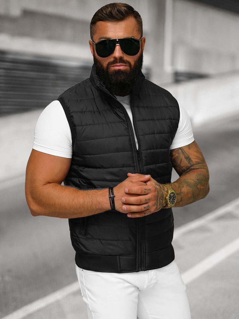 Pánská Vesta Černá OZONEE JS/MY77Z