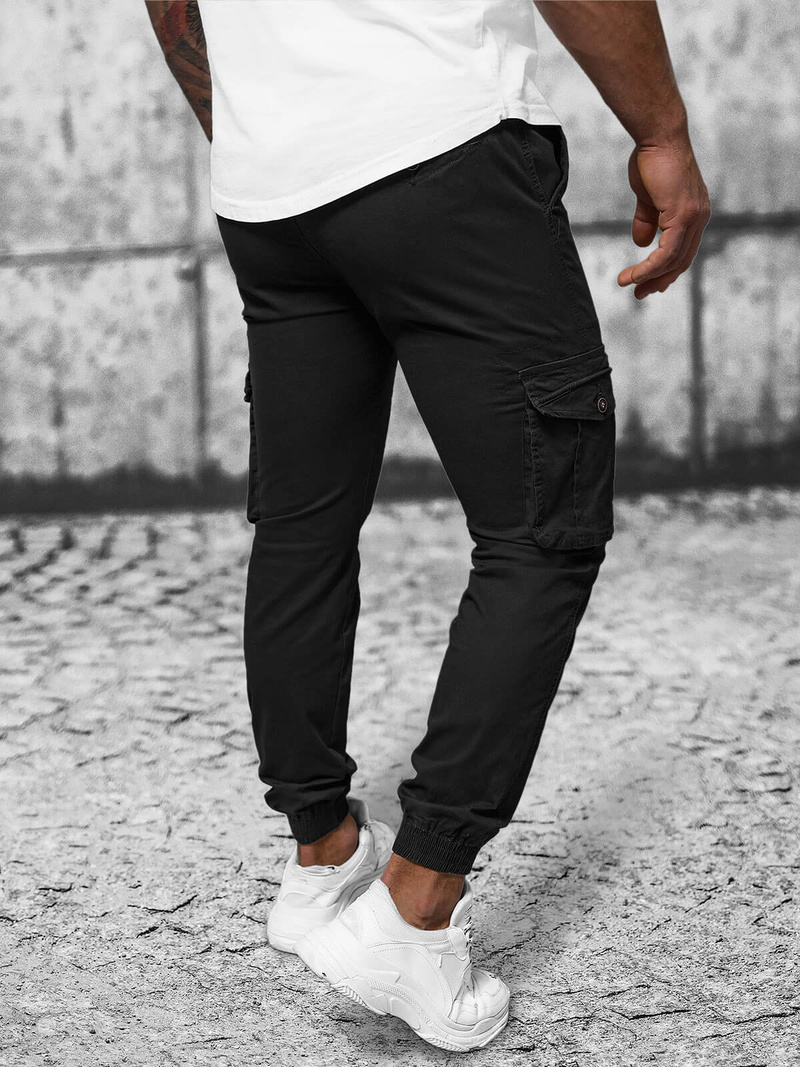 Pánské Chino Jogger Kalhoty Černé OZONEE NB/MP0201N