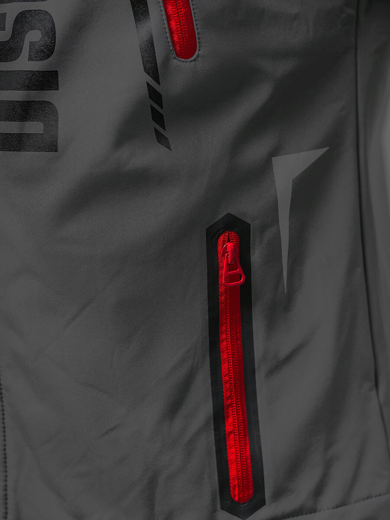 Pánská Softshellová Bunda Šedo-Červená OZONEE JS/HH025/2BZ