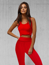 Dámská dvoudílná tepláková souprava červený OZONEE JS/YW88037/5Z