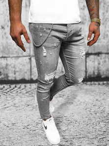 Pánské Džíny Grafitové OZONEE O/MB459