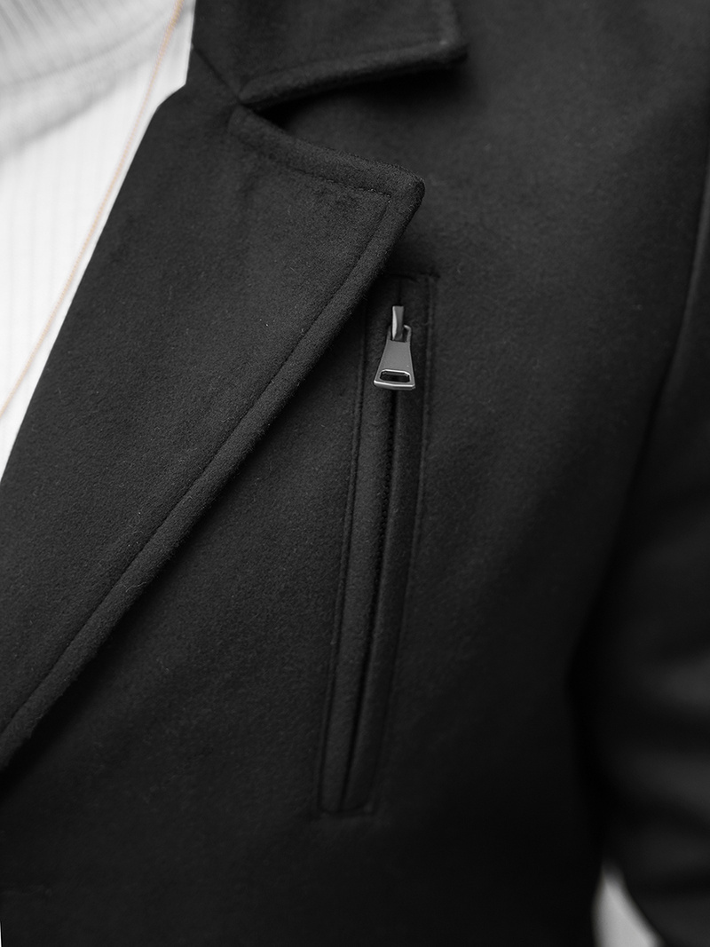 Pánský Kabát Černý OZONEE JS/79M3127Z