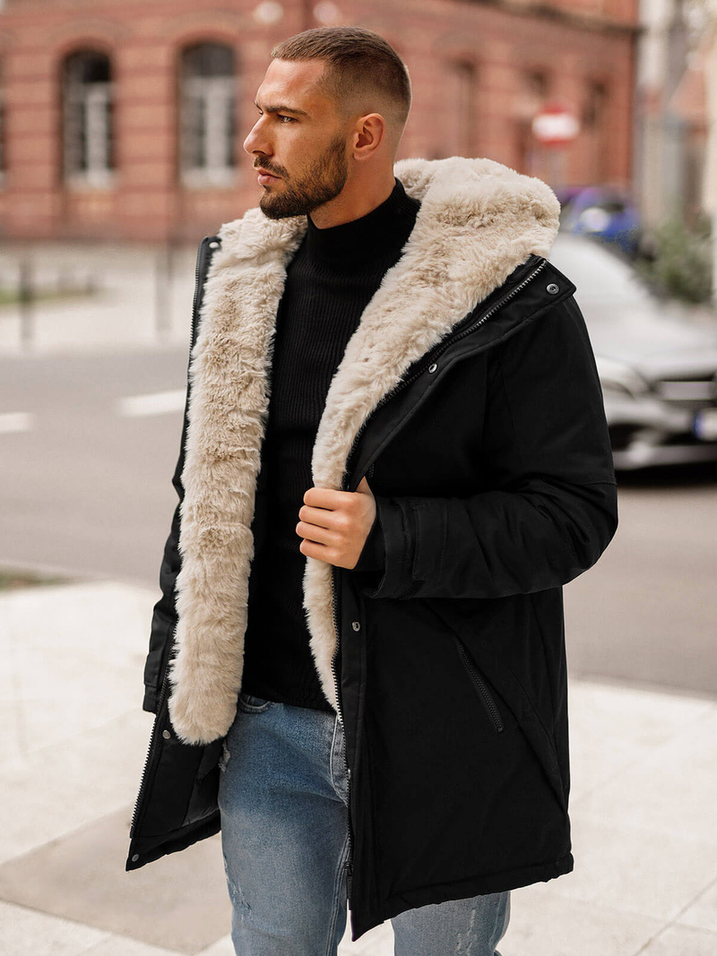 Pánská Zimní Bunda Černá OZONEE JS/22M316/392Z