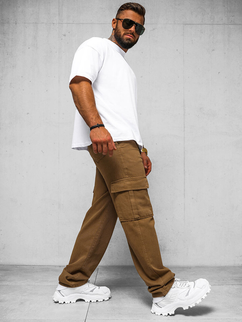 Pánské Kalhoty Hnědé OZONEE DO/4001