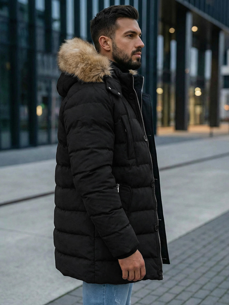 Pánská Zimní Bunda Černá OZONEE JS/5M3122/392Z