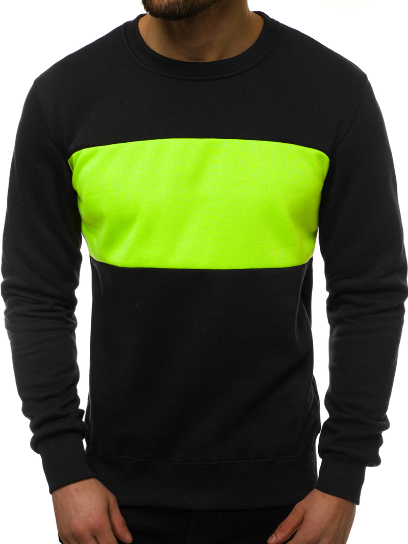 Pánská Mikina Černo-Zelená OZONEE JS/2010