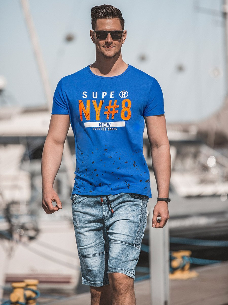 Pánské džínové kraťasy Modré OZONEE RF/HY319