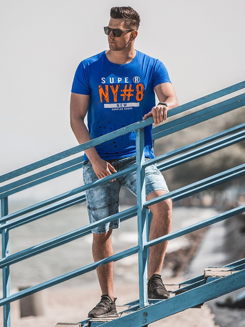 Pánské džínové kraťasy Modré OZONEE RF/HY319