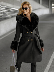 Dámský Kabát Černé OZONEE JS/61M8509/392