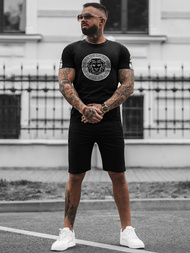 Pánská Tepláková Souprava Černo-Stříbrná OZONEE O/HM788Z