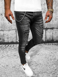 Pánské Džíny Černé OZONEE O/MB465