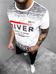 Pánské Tričko Bílé OZONEE JS/SS10960Z