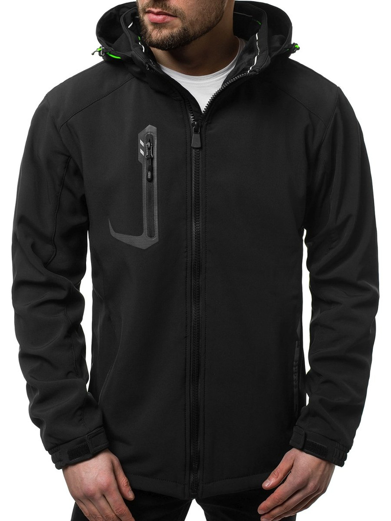 Pánská Bunda Softshell Černo-Zelená OZONEE GE/12267