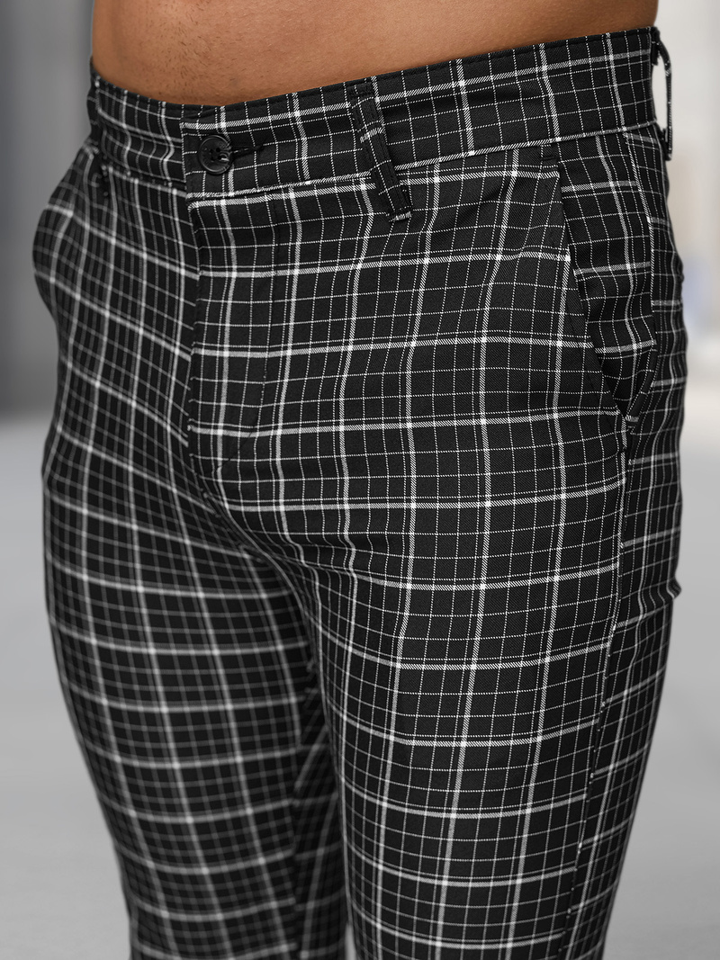 Pánské Chino Kalhoty Černé OZONEE DJ/5515Z