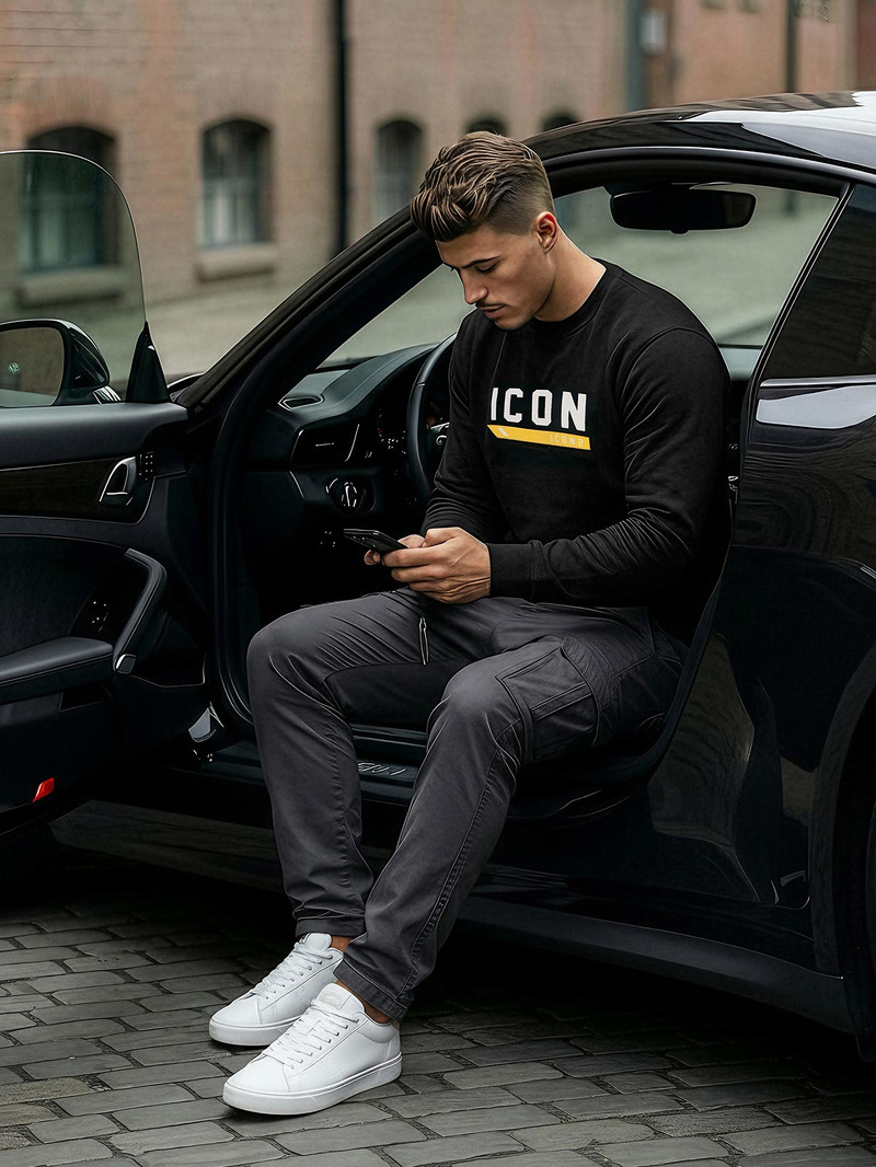 Pánská Mikina Černá OZONEE JS/8B1753/3