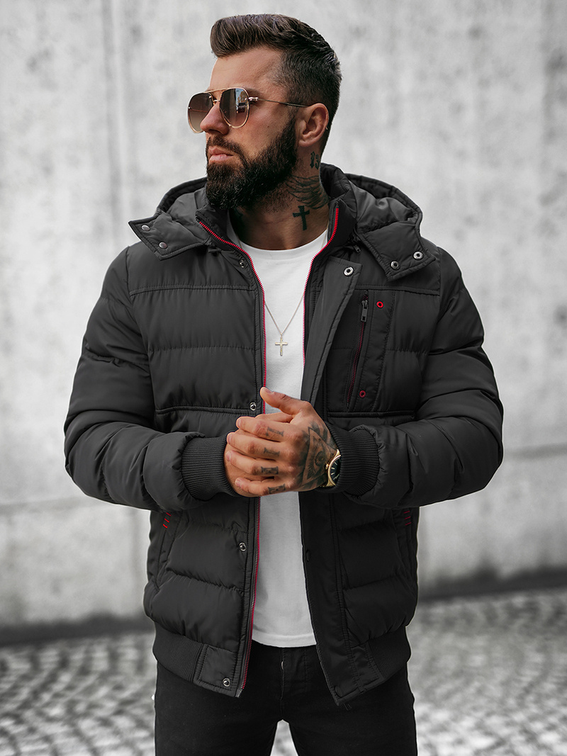 Pánská Bunda Černá OZONEE JB/JP1185Z