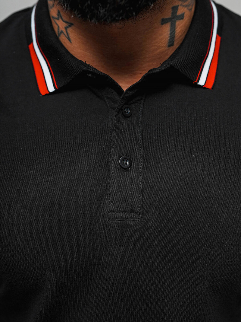 Pánské Polo Tričko Černé OZONEE O/DA736