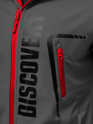 Pánská Softshellová Bunda Šedo-Červená OZONEE JS/HH025/2BZ