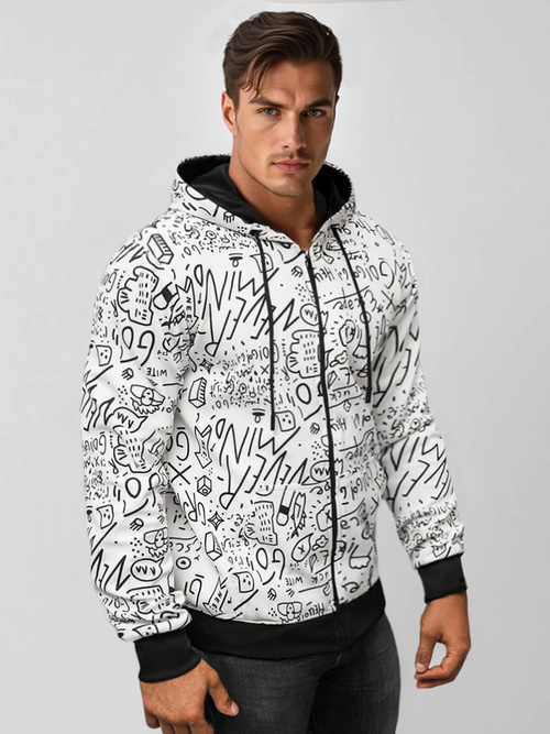 Pánská Mikina Bílá OZONEE JS/8B1182/1Z