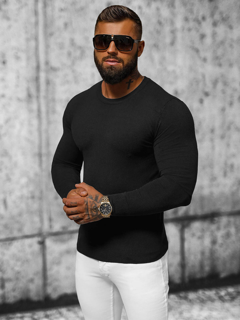 Pánský Svetr Černý OZONEE NB/MMB602/4Z