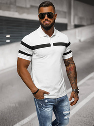 Pánské Polo Tričko Bílé OZONEE NB/MT3108