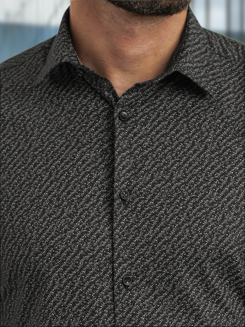 Pánská Košile Černá OZONEE V/V184