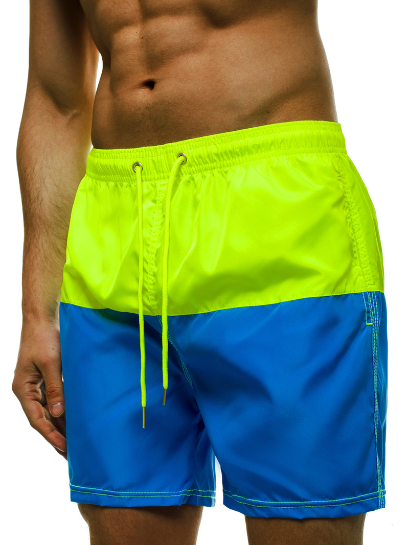 Pánské koupací šortky žlutá modrá OZONEE JS/YW02059