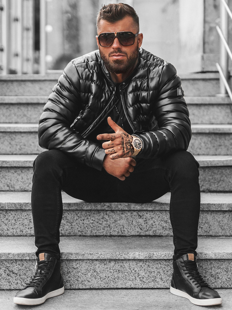 Pánská Bunda Černá OZONEE O/9025Z