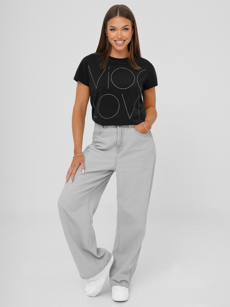 Dámské Tričko Černé OZONEE JS/YJ77841