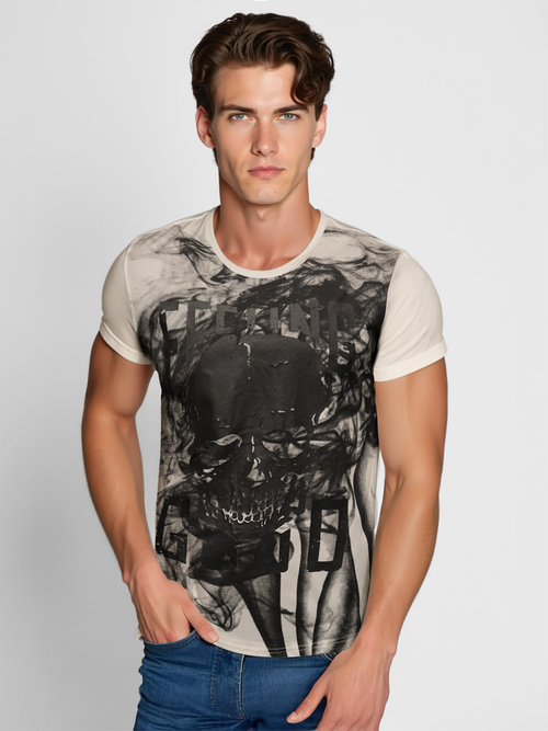 Pánské Tričko Béžové OZONEE O/T126/155Z