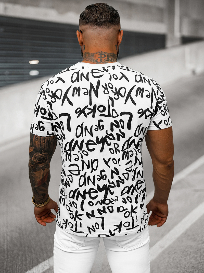 Pánské Tričko Bílé OZONEE O/T1268/1