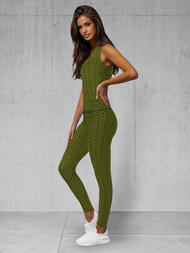 Dámská dvoudílná tepláková souprava khaki OZONEE JS/YW88037/7Z