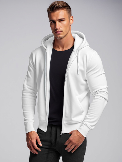 Pánská Mikina Bílá OZONEE JS/2008