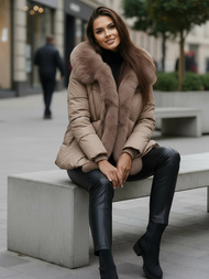 Dámská Bunda Tmavě-Béžové OZONEE O/16M9179/84