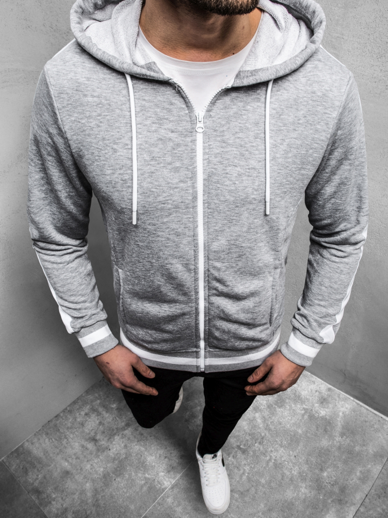 Pánská Mikina Šedé OZONEE A/1009Z