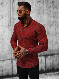 Pánská Košile Vínová OZONEE O/V13