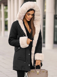 Dámská Zimní Bunda Černá OZONEE JS/M763/392Z