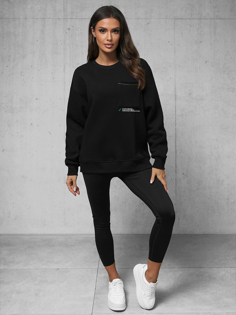 Mikina Černá OZONEE O/SWE23022Z