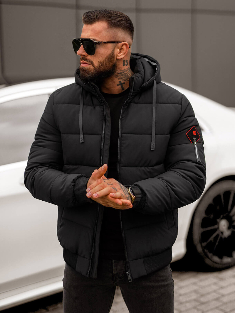 Pánská Zimní Bunda Černá OZONEE JS/31M5031/392