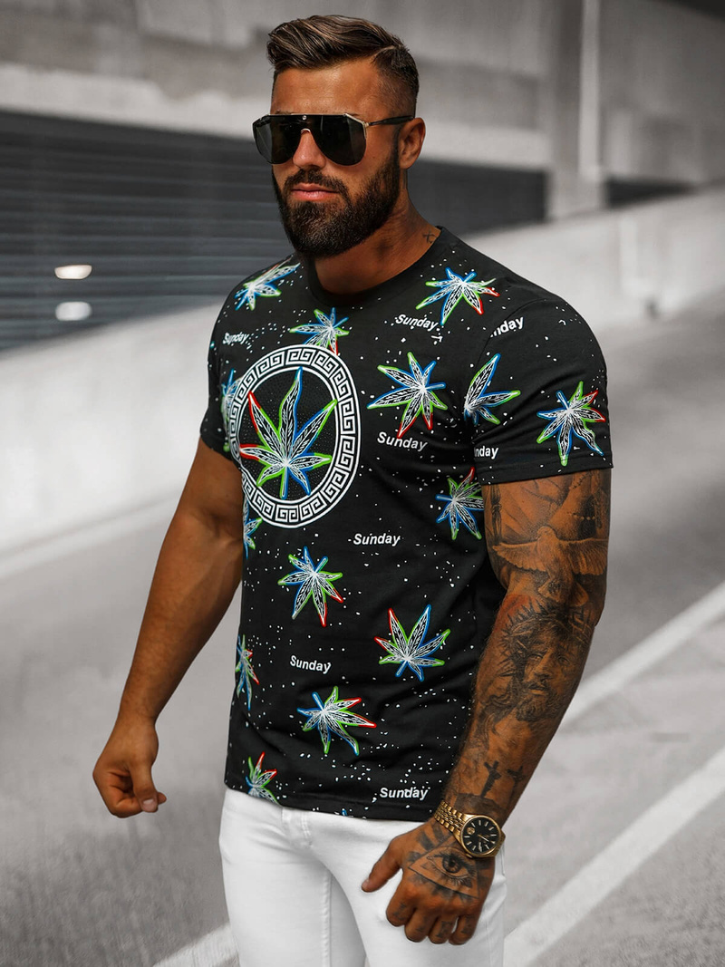 Pánské Tričko Černé OZONEE O/T136/3