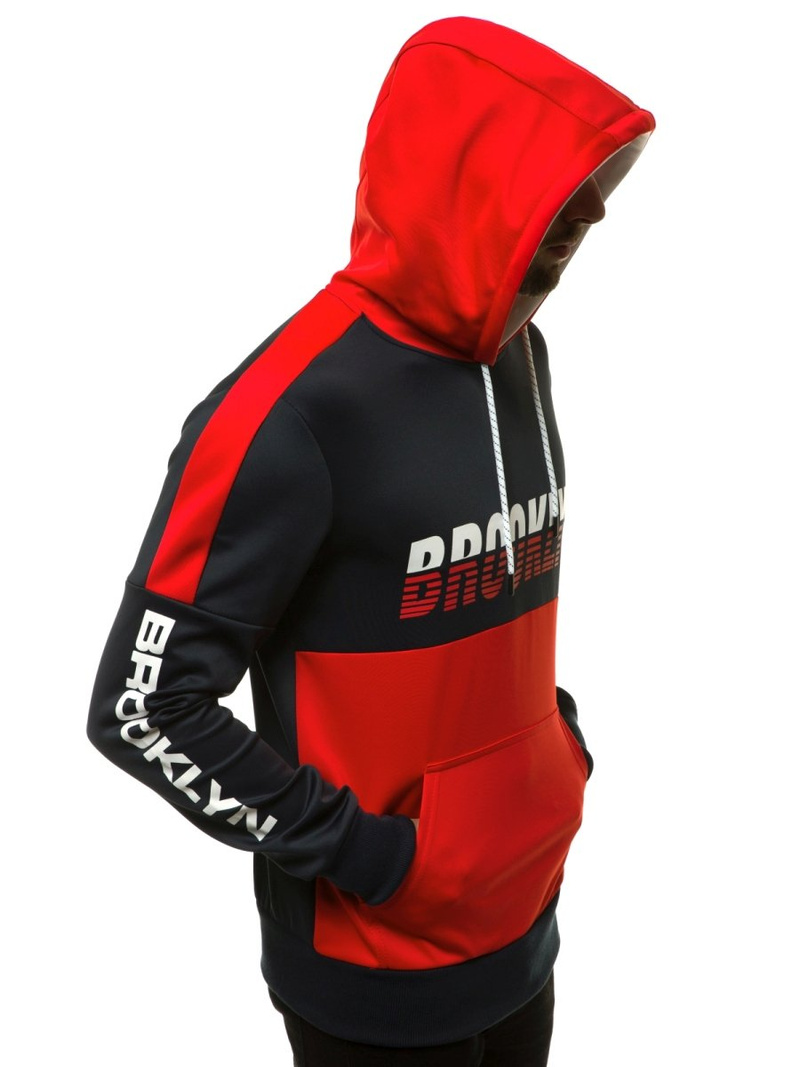 Pánská Mikina tmavě modro-červená OZONEE JS/DD20127