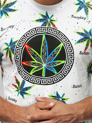 Pánské Tričko Bílé OZONEE O/T136/1Z