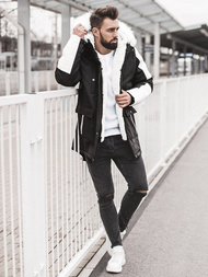 Pánská Zimní Bunda Černobílá OZONEE O/5832/22