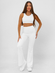 Dámské legíny se širokými nohavicemi bílé OZONEE JS/17K587/1