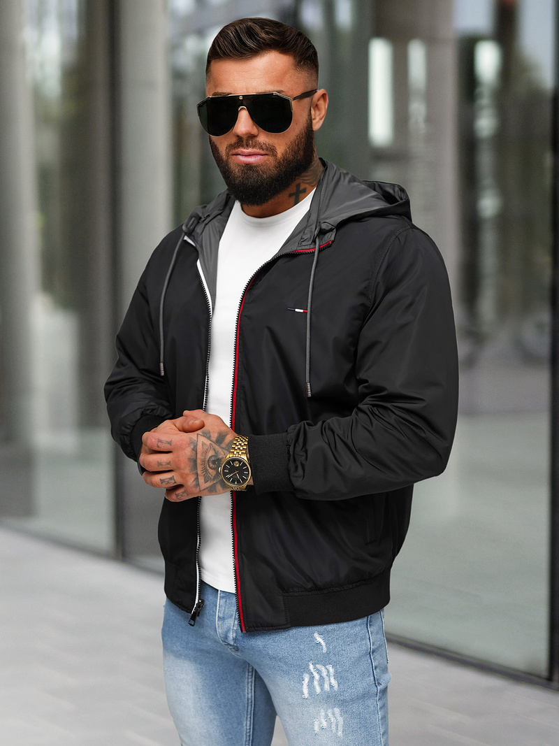 Pánská Oboustranná Bunda Šedé OZONEE JS/16M9207/92