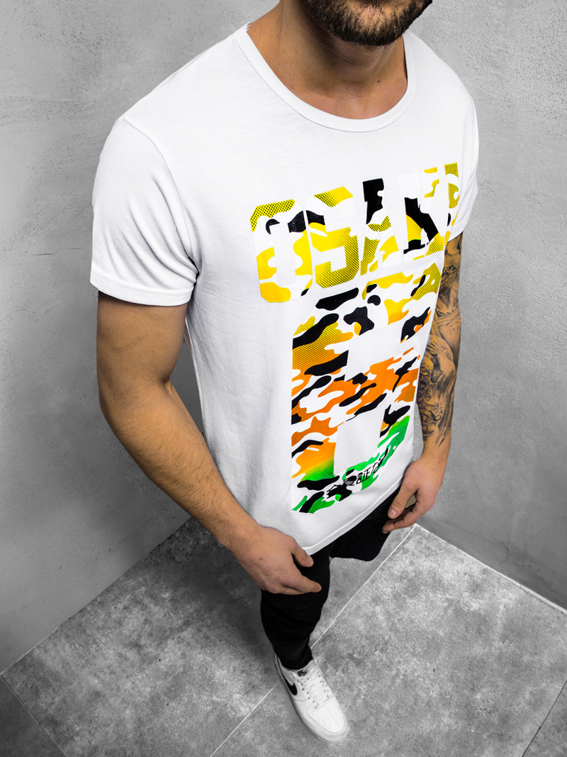 Pánské Tričko Bílé OZONEE JS/KS1958Z