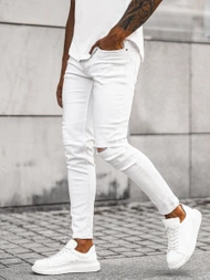 Pánské Džíny Bílé OZONEE E/5391/01Z