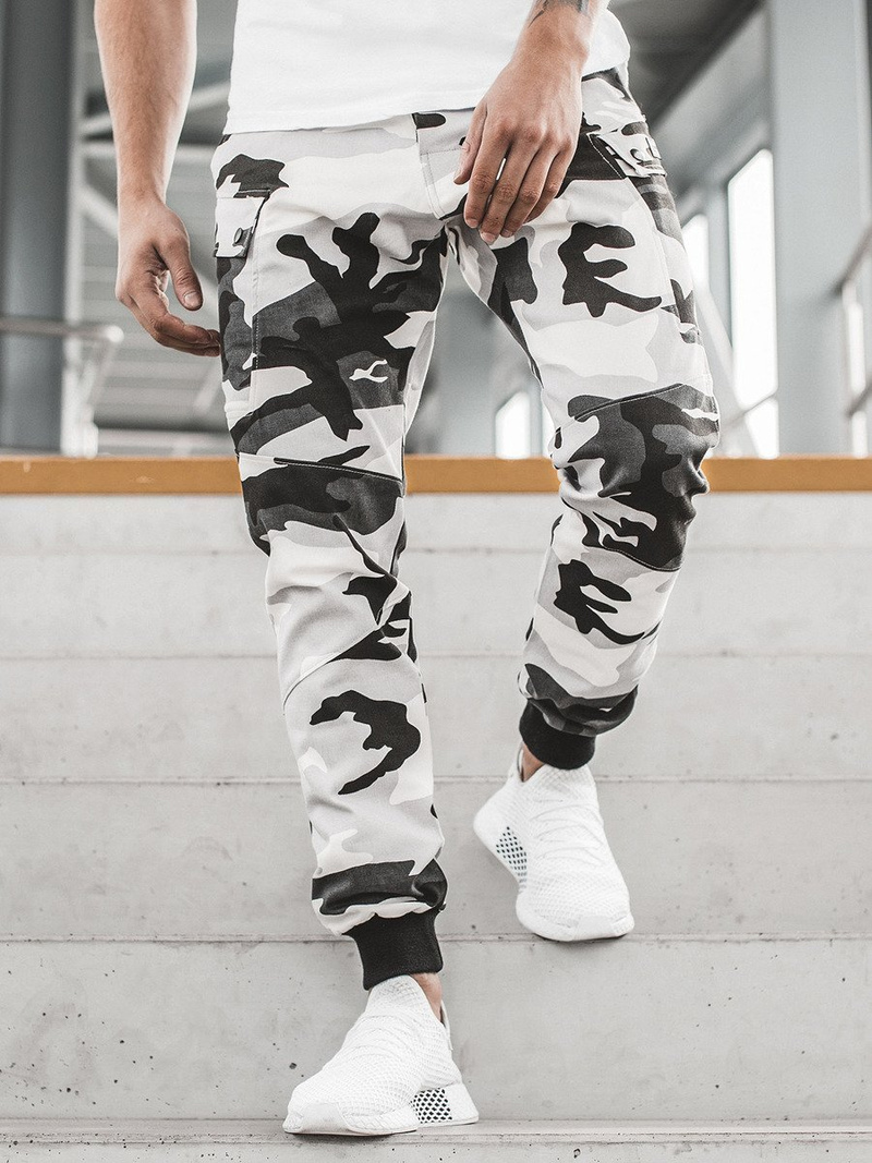 Pánské Kalhoty Jogger Černobílé OZONEE O/11103