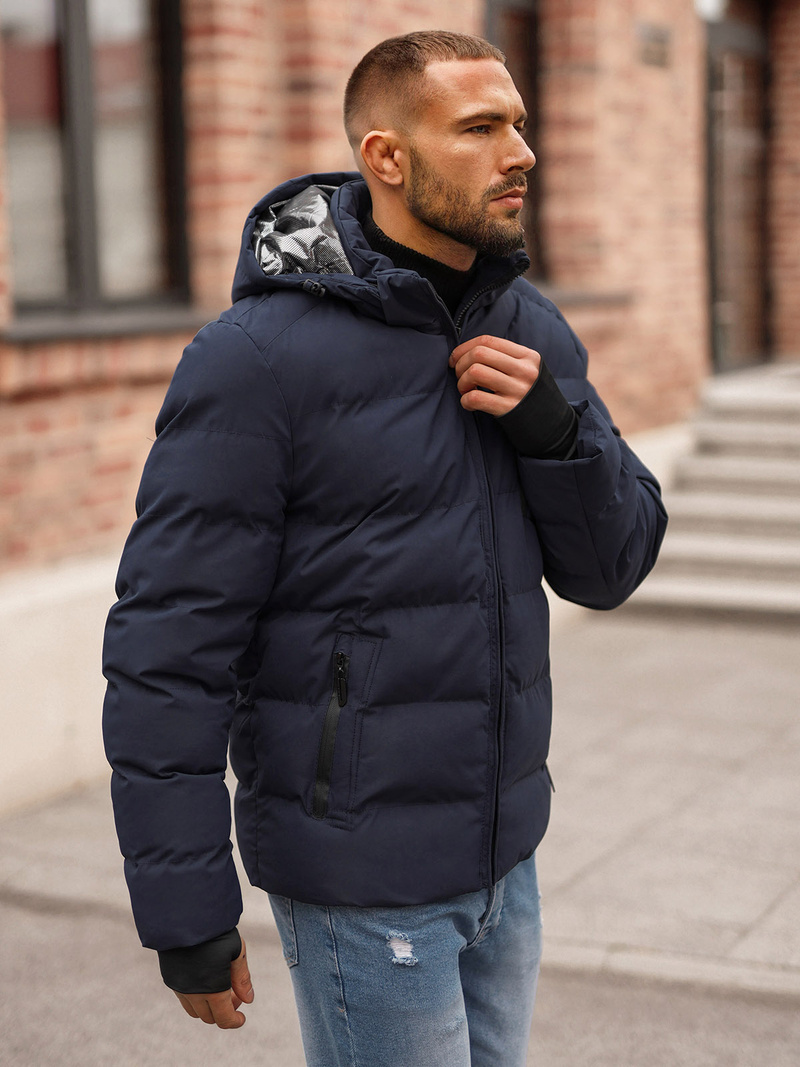 Pánská Zimní Bunda Námořnická Modřá OZONEE JS/5M756/215Z